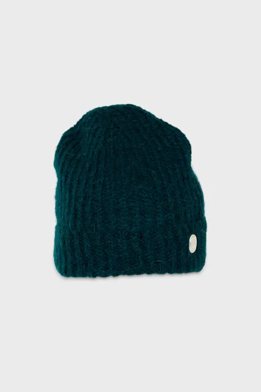Mohair Rib Beanie - Phthalo Green sold by Folk