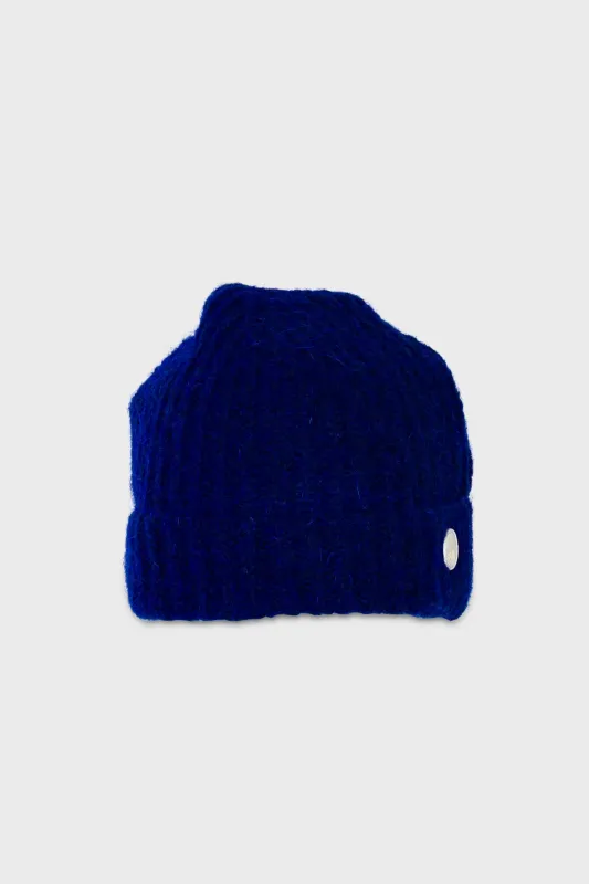 Mohair Rib Beanie - Rich Blue sold by Folk