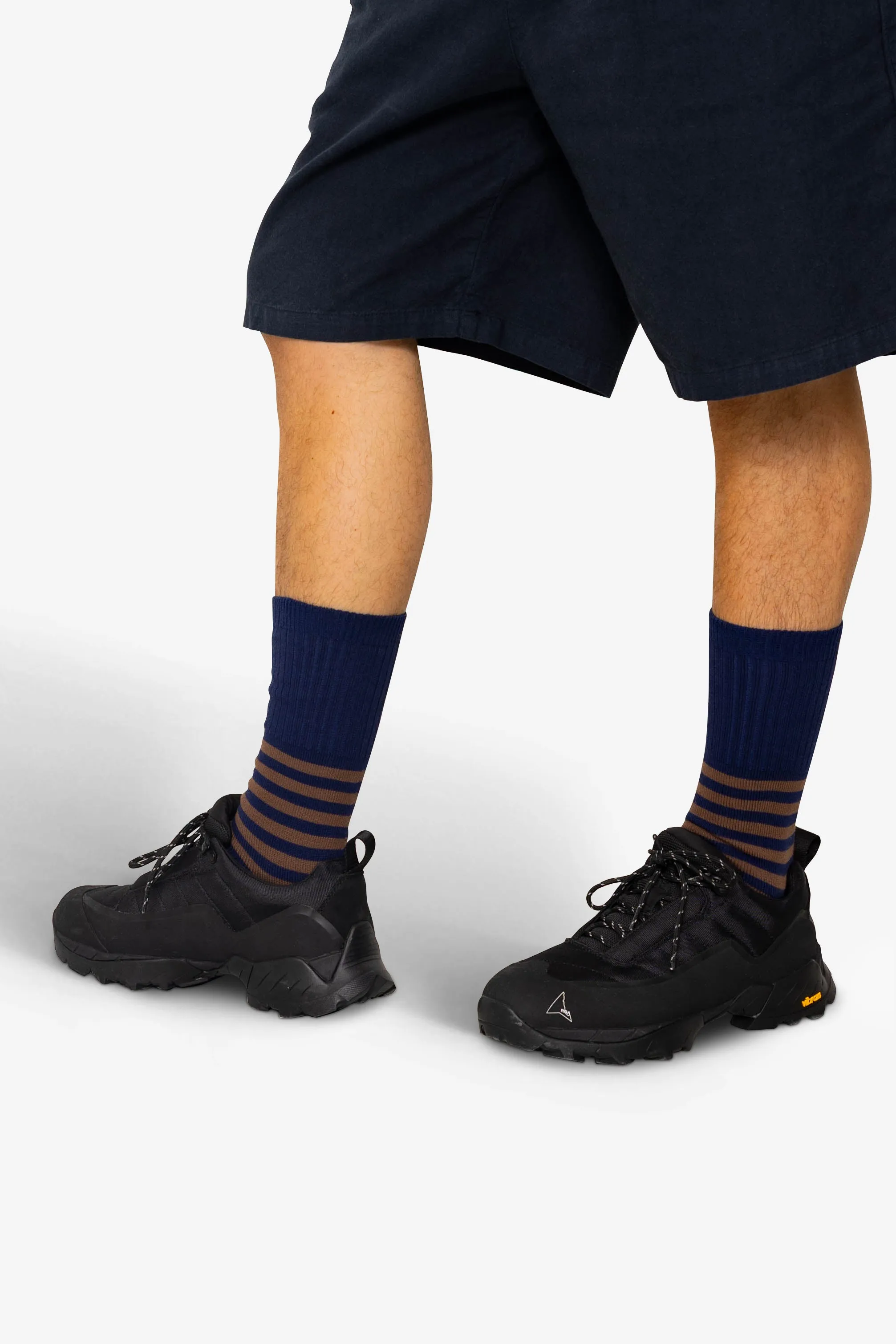 Striped Socks - Brown / Navy sold by Folk product image thumbnail 5
