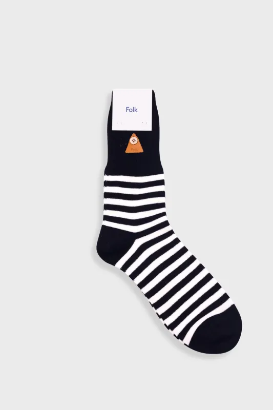 Striped Socks - Black / Ecru made by Folk