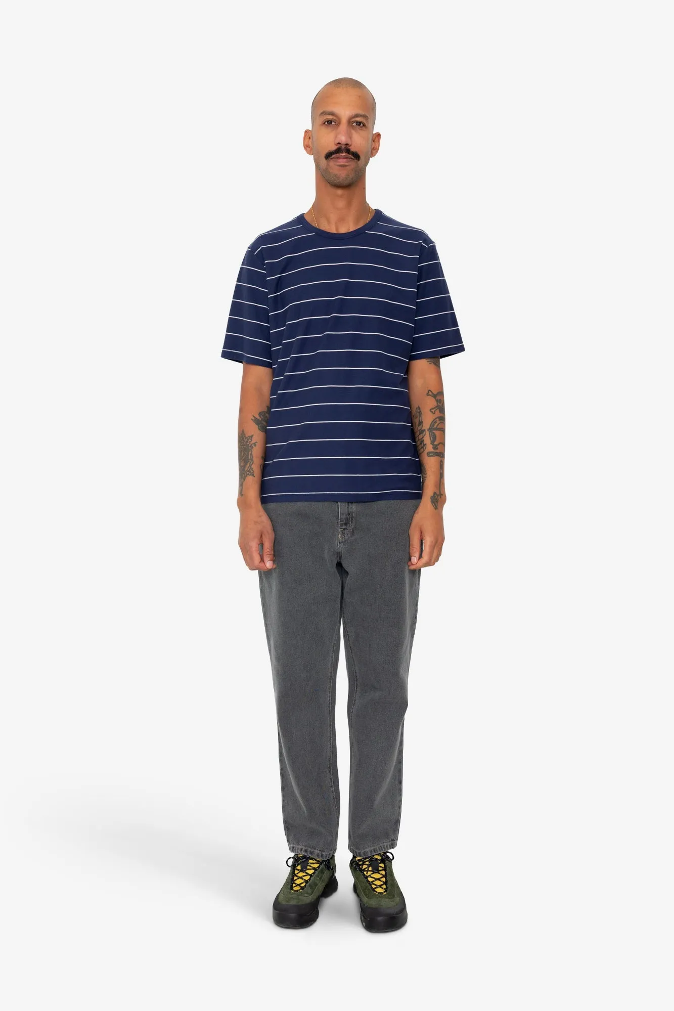 Microstripe T-Shirt - Navy / Ecru sold by Folk product image thumbnail 2