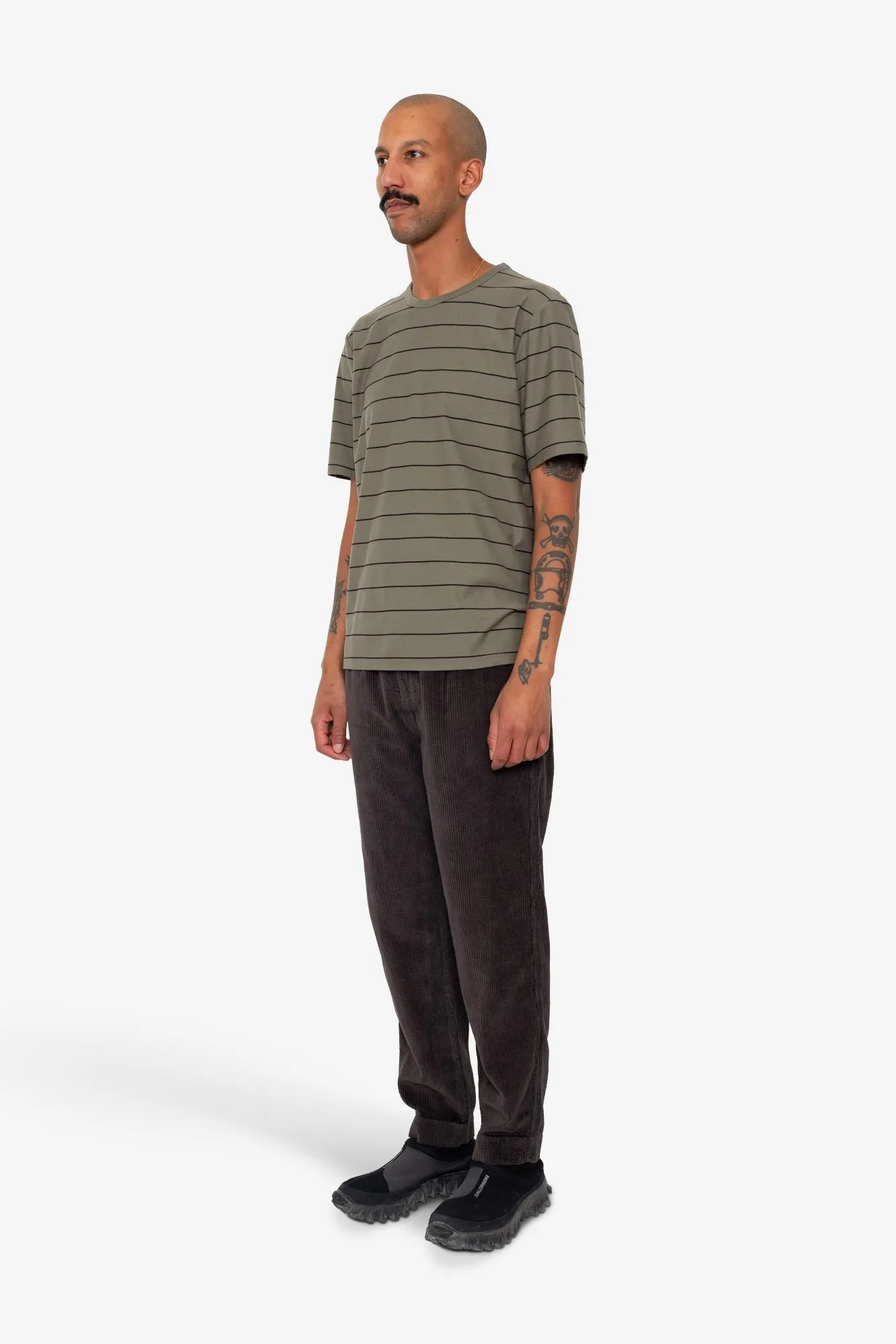 Microstripe T-Shirt - Olive / Black sold by Folk product image thumbnail 3