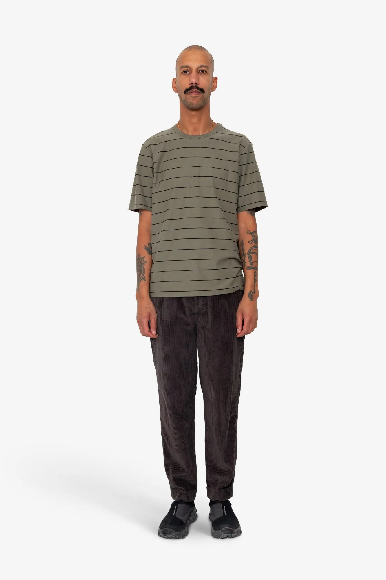 Microstripe T-Shirt - Olive / Black sold by Folk product image thumbnail 2