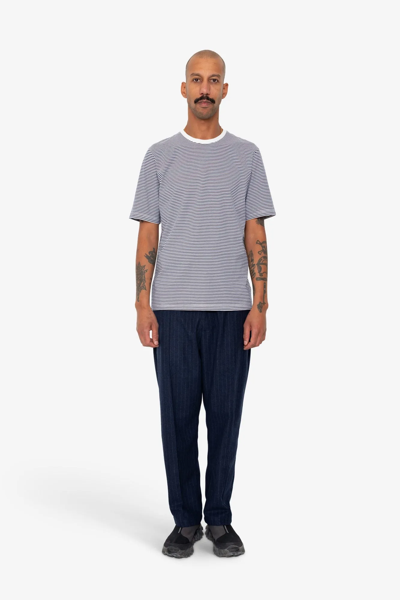 1x1 Striped T-Shirt - Bright Navy / Ecru sold by Folk product image thumbnail 2