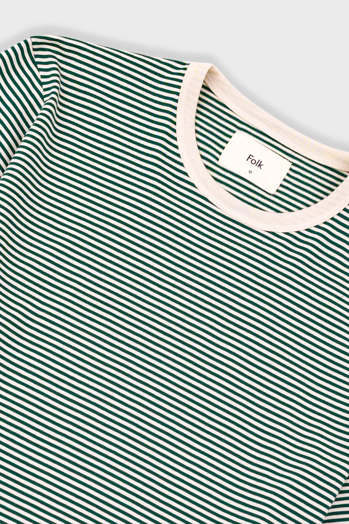 1x1 Striped T-Shirt - Phthalo Green / Ecru sold by Folk product image thumbnail 5
