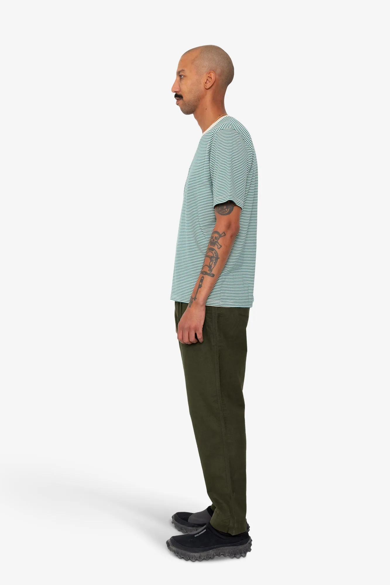 1x1 Striped T-Shirt - Phthalo Green / Ecru sold by Folk product image thumbnail 4