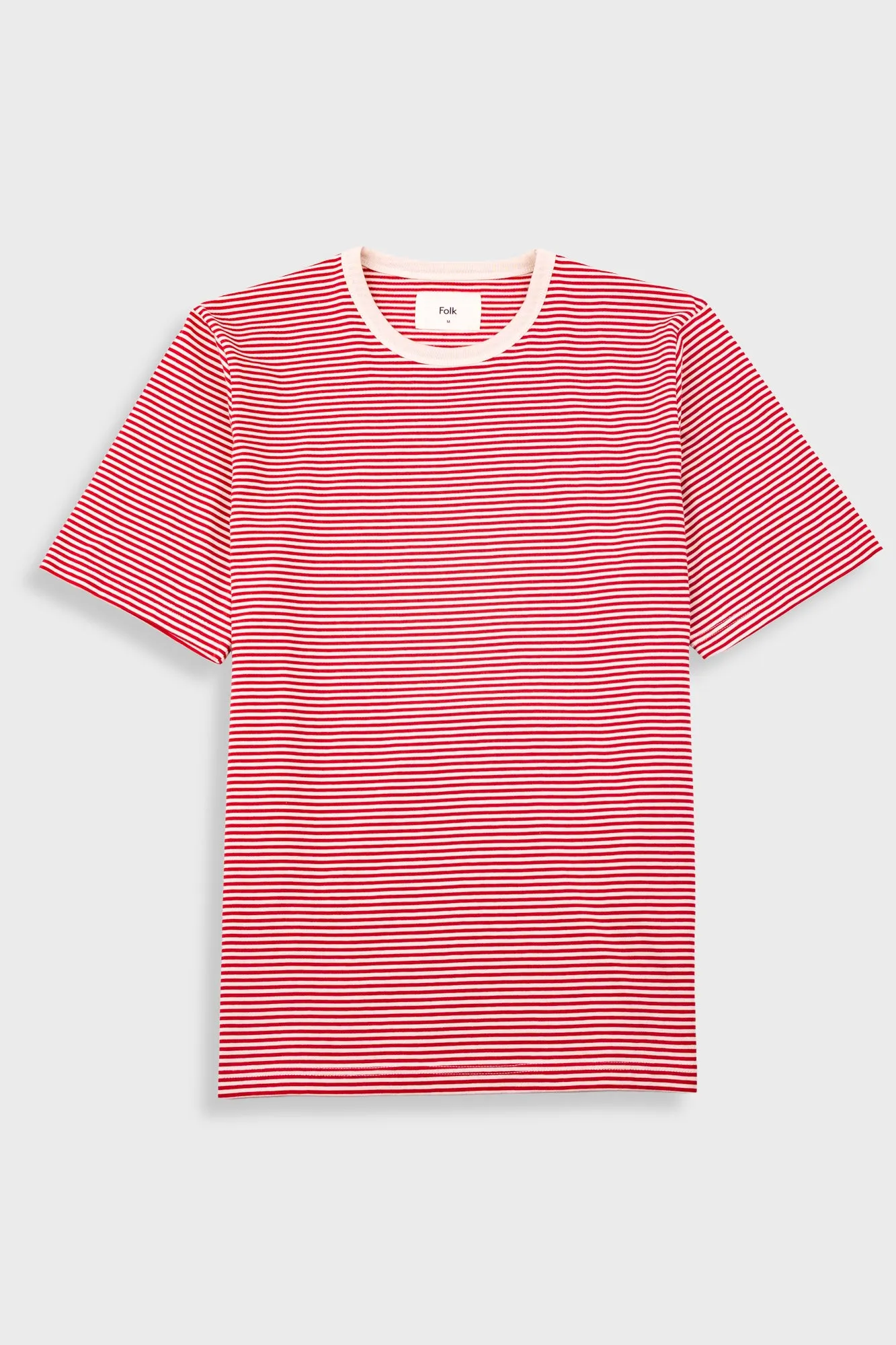 1x1 Striped T-Shirt - Crimson / Stone sold by Folk