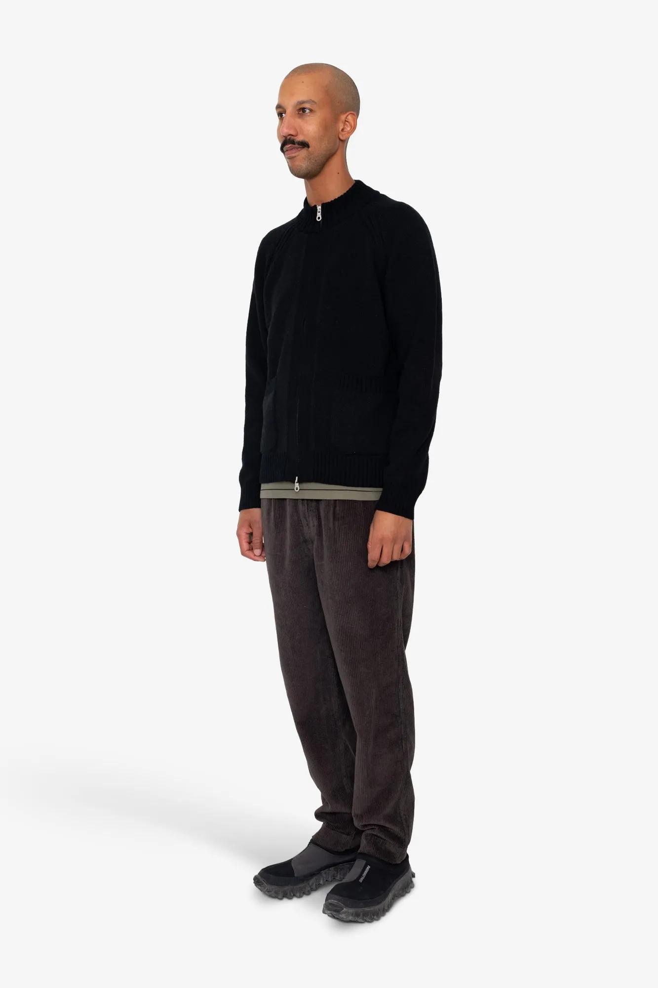 Knitted Zip Thru Bomber - Black sold by Folk product image thumbnail 3