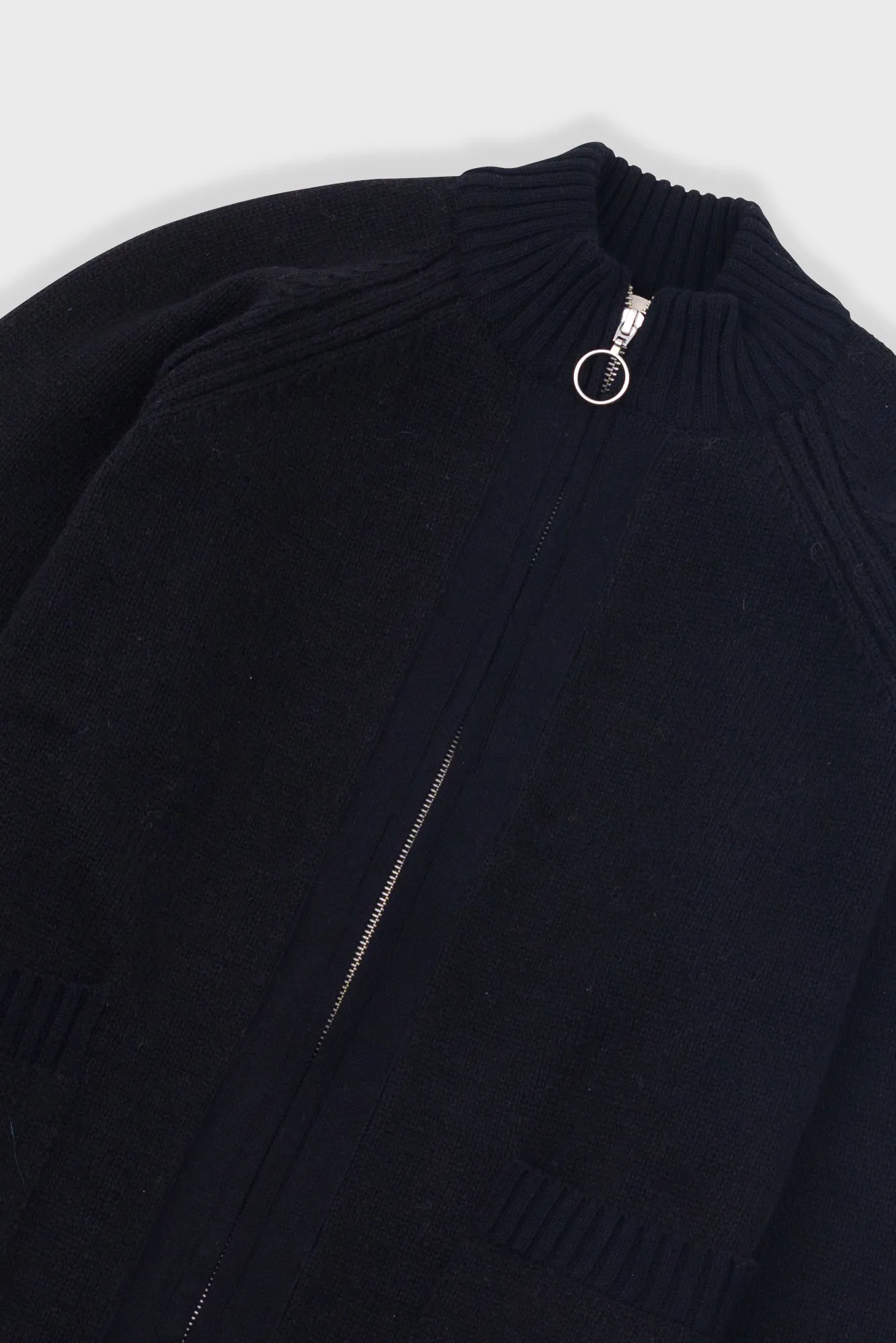 Knitted Zip Thru Bomber - Black sold by Folk product image thumbnail 5
