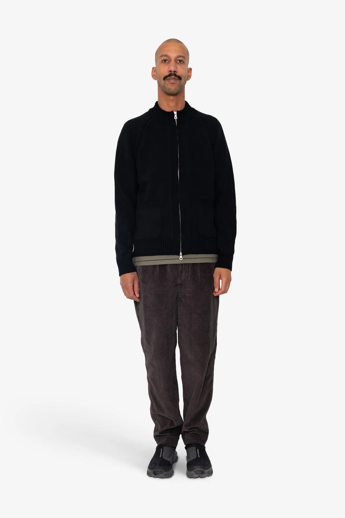 Knitted Zip Thru Bomber - Black sold by Folk product image thumbnail 2