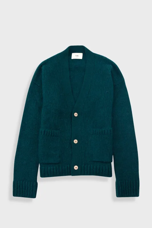 Relaxed Cardigan - Phthalo Green made by Folk