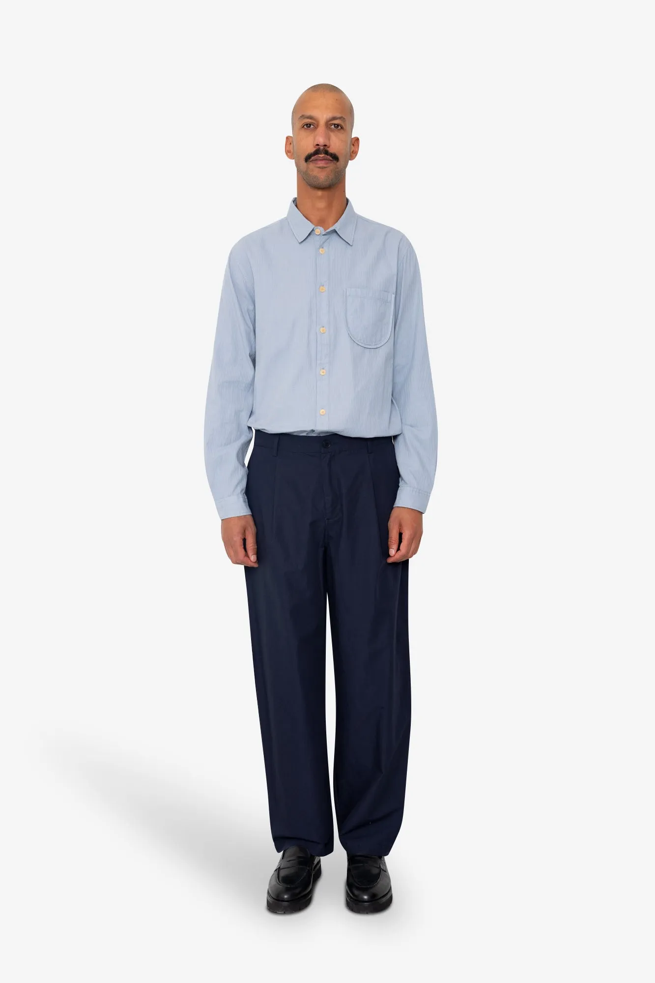 Wide Fit Trouser - Navy Tech Slub sold by Folk product image thumbnail 2