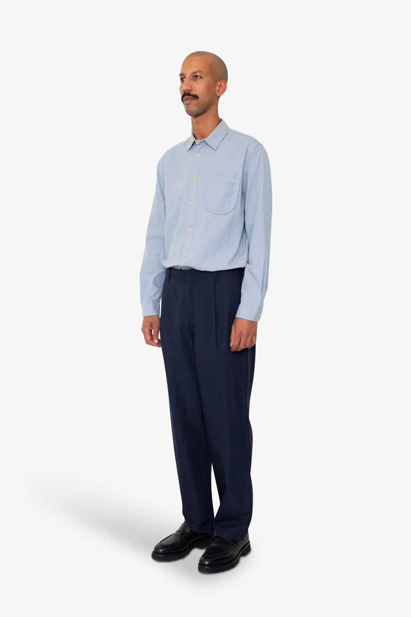 Wide Fit Trouser - Navy Tech Slub sold by Folk product image thumbnail 3