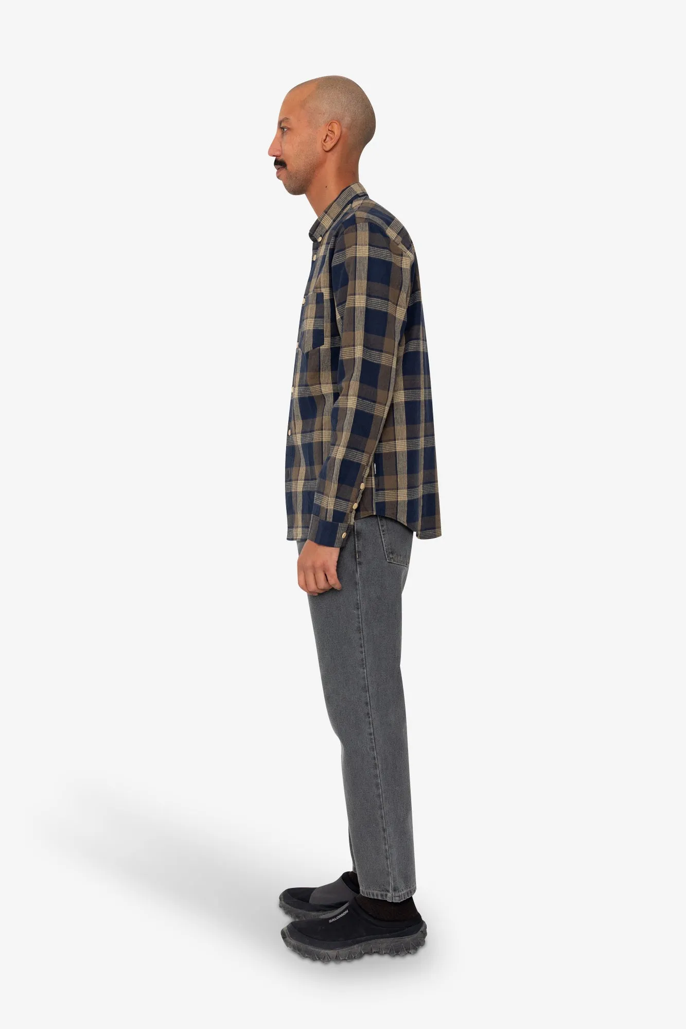 Relaxed Fit Shirt - Navy Olive Check sold by Folk product image thumbnail 4