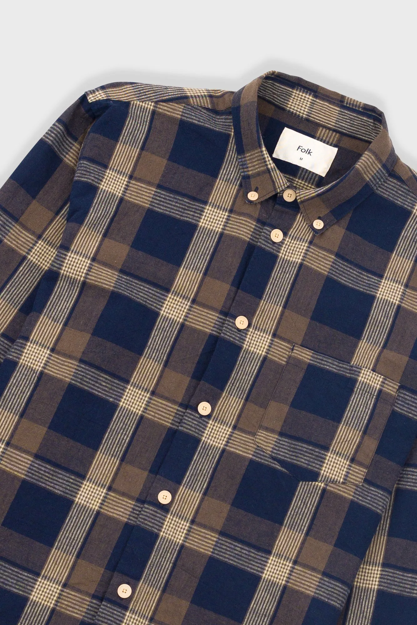 Relaxed Fit Shirt - Navy Olive Check sold by Folk product image thumbnail 5