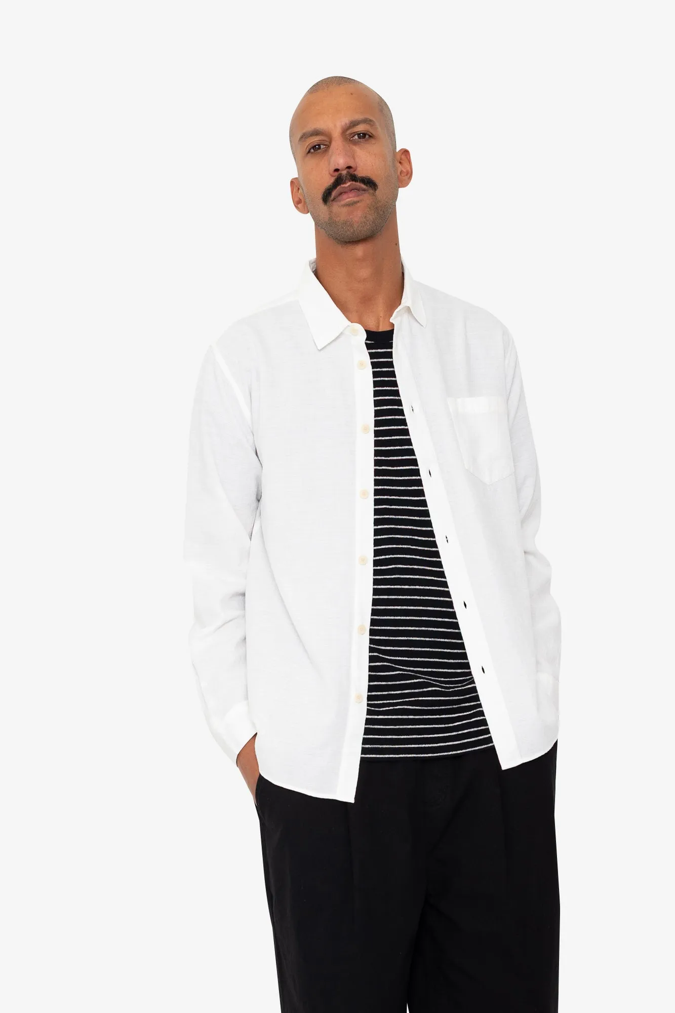 Relaxed Fit Shirt - White Slub sold by Folk product image thumbnail 2