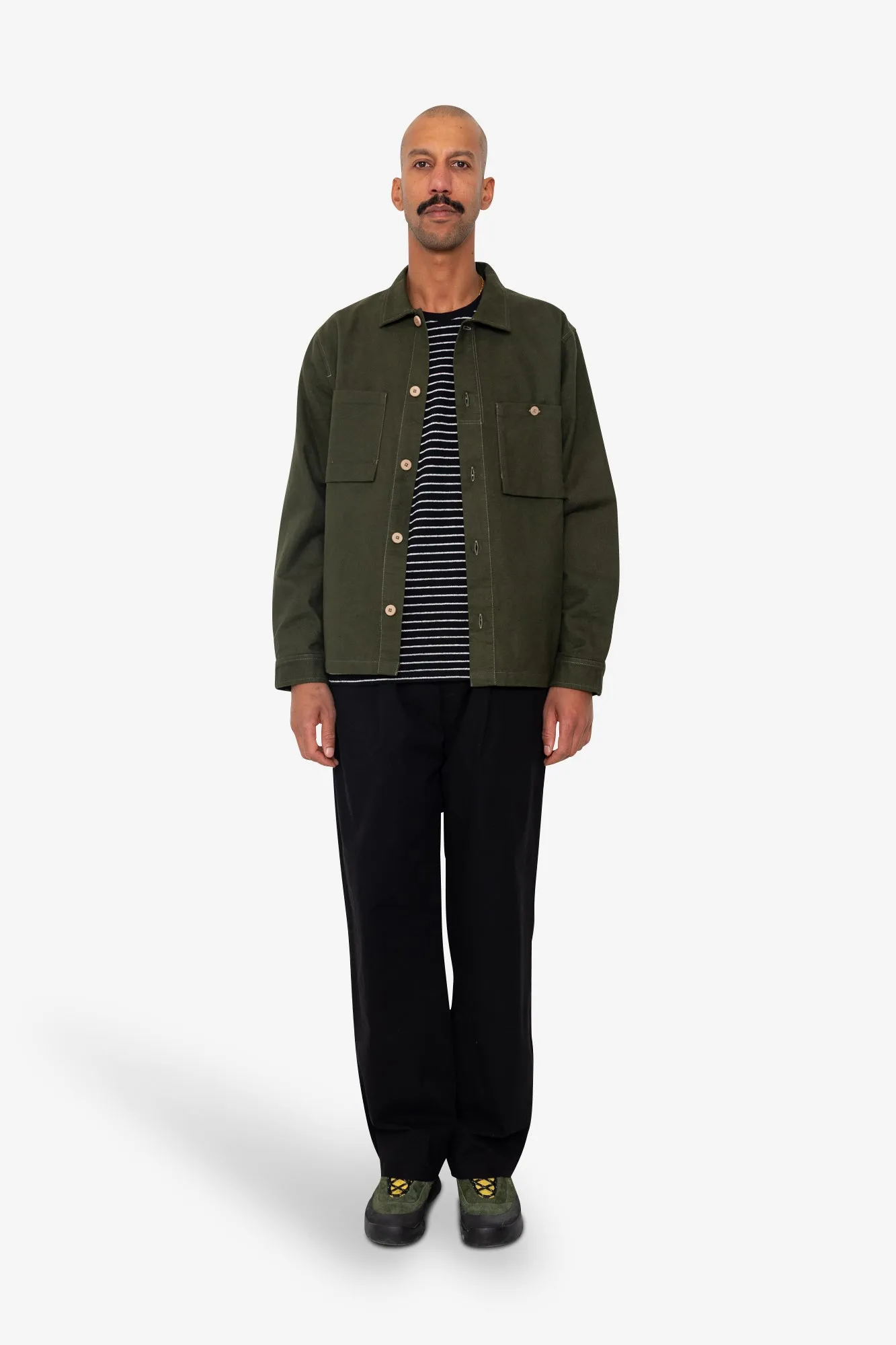 Patch Overshirt - Dark Olive Moleskin sold by Folk product image thumbnail 2