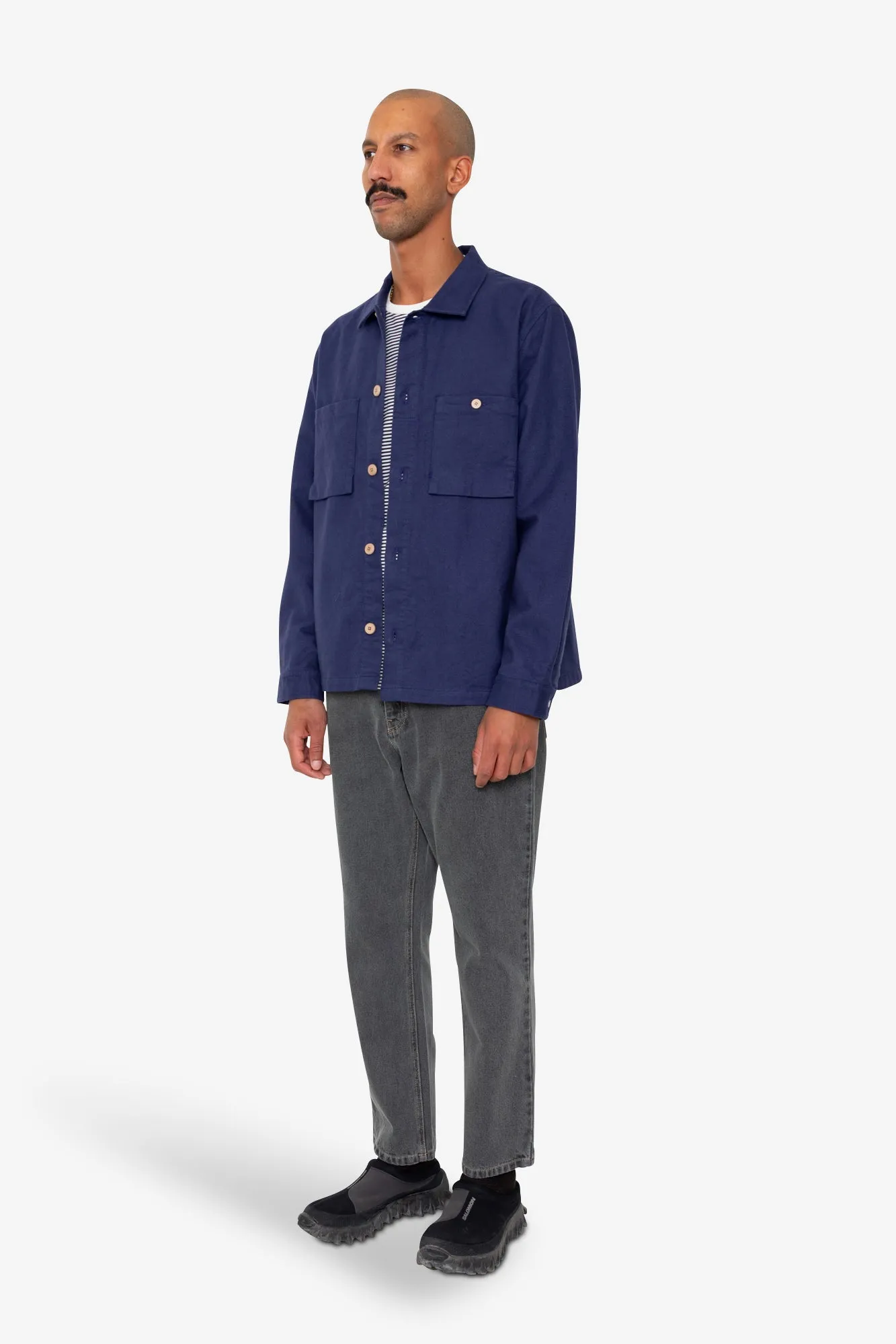 Patch Overshirt - Mid Blue Moleskin sold by Folk product image thumbnail 3