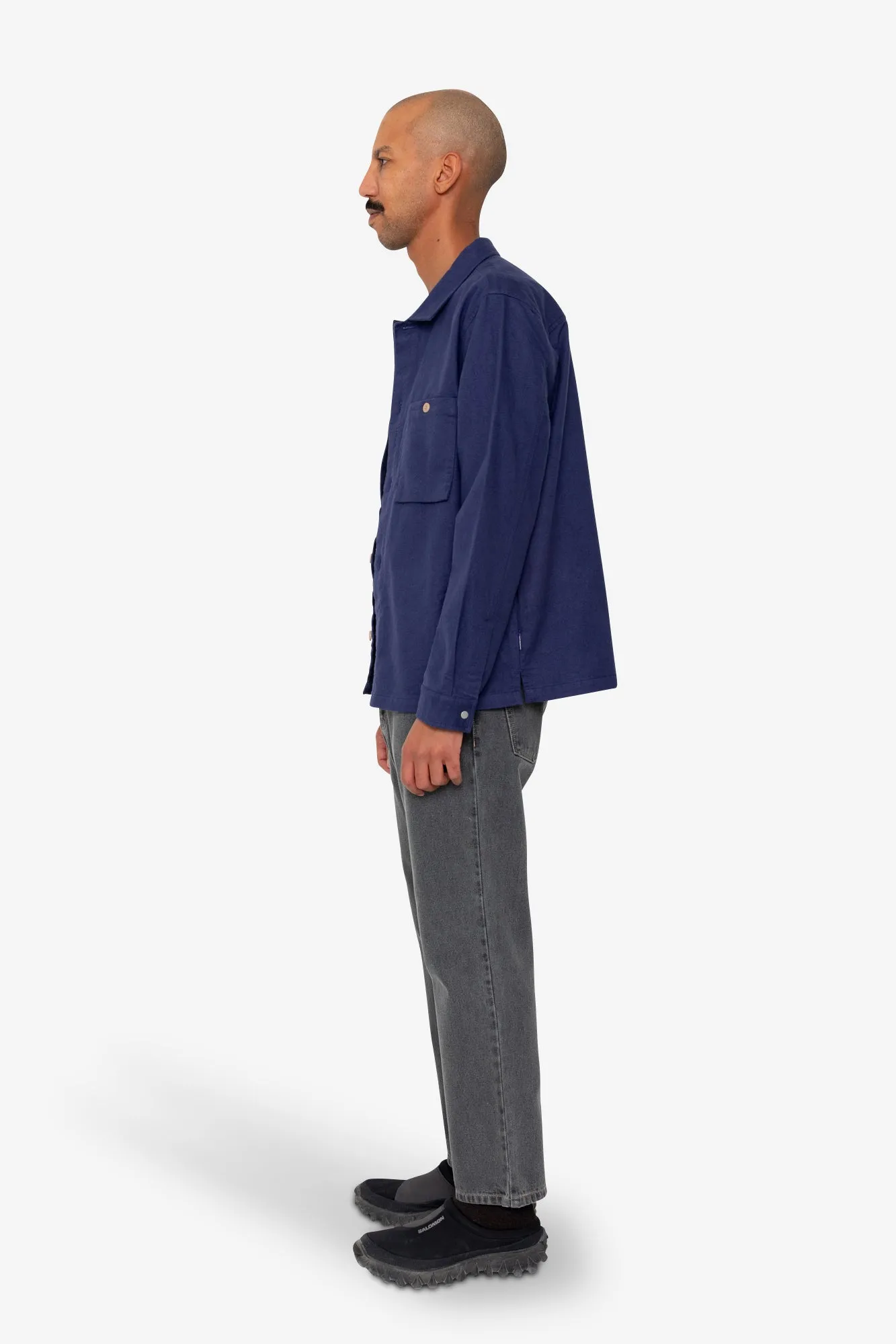 Patch Overshirt - Mid Blue Moleskin sold by Folk product image thumbnail 4