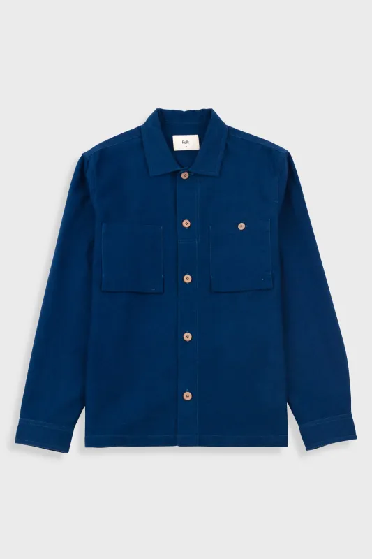 Patch Overshirt - Ink Blue Moleskin sold by Folk