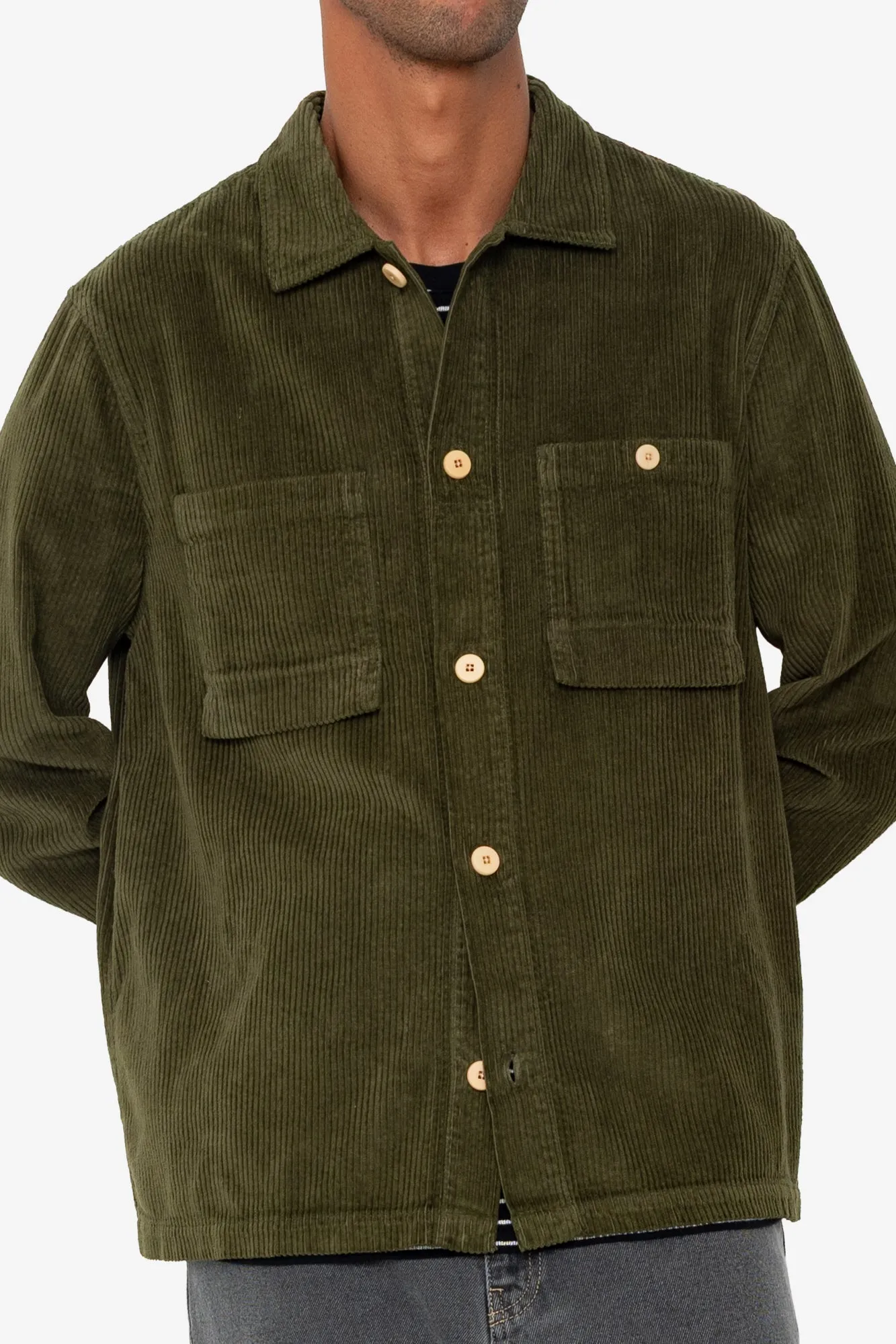 Patch Overshirt - Olive Chunky Cord sold by Folk product image thumbnail 5