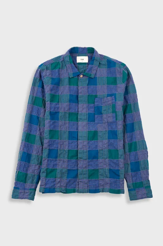 Patch Shirt - Phthalo Green Check sold by Folk