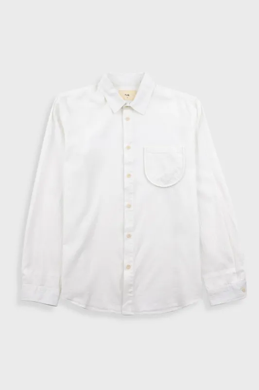 Herringbone Curve Shirt - Off White made by Folk