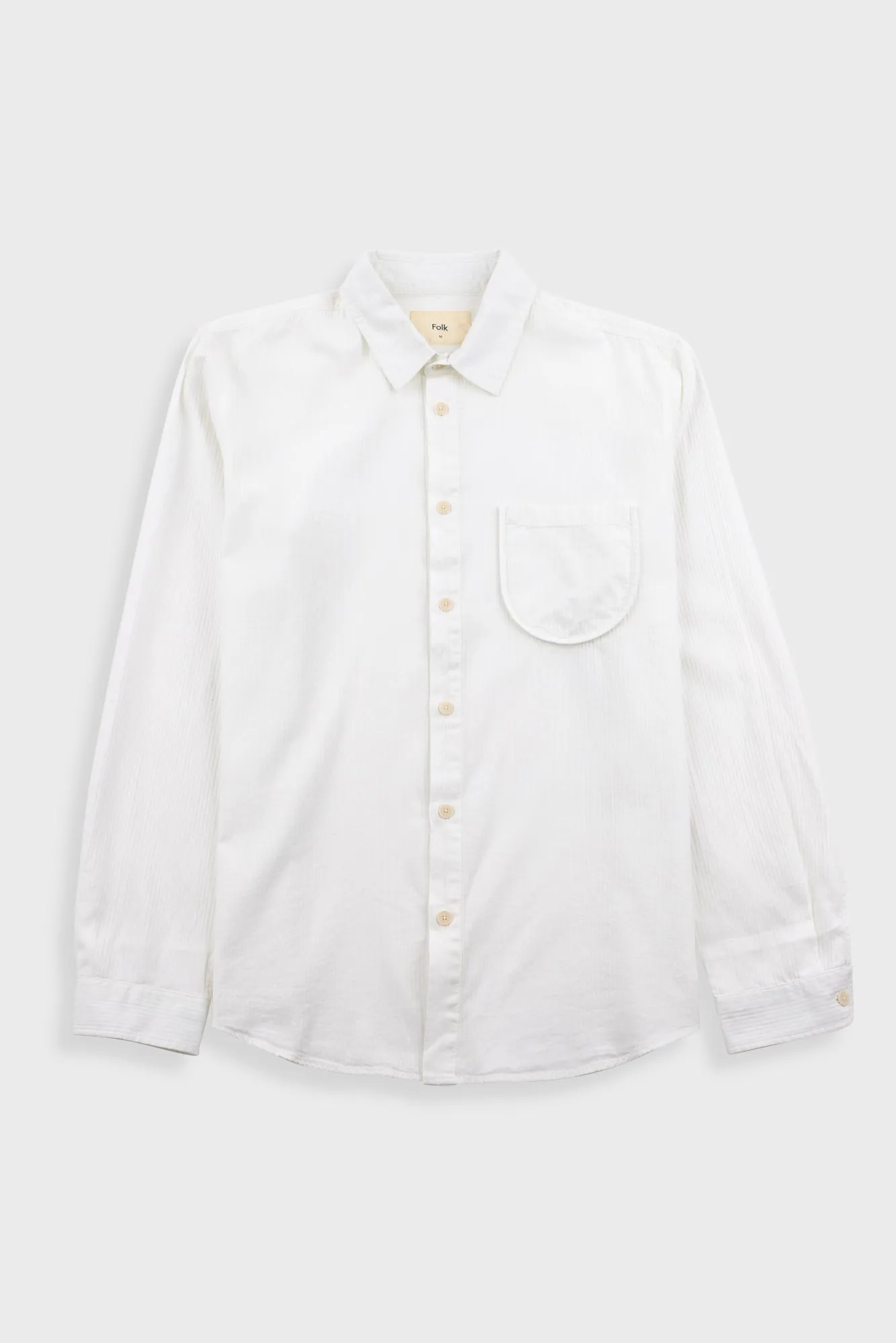 Herringbone Curve Shirt - Off White sold by Folk
