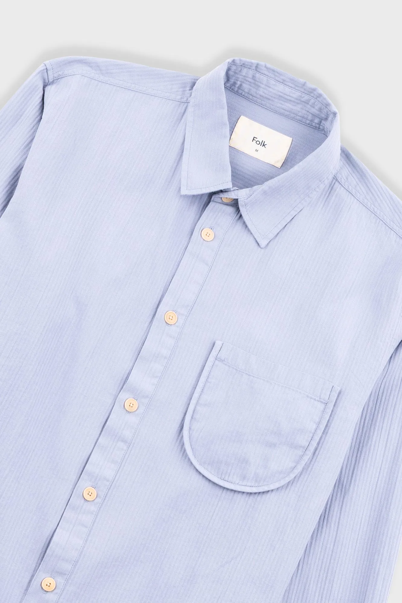 Herringbone Curve Shirt - Soft Blue sold by Folk product image thumbnail 5