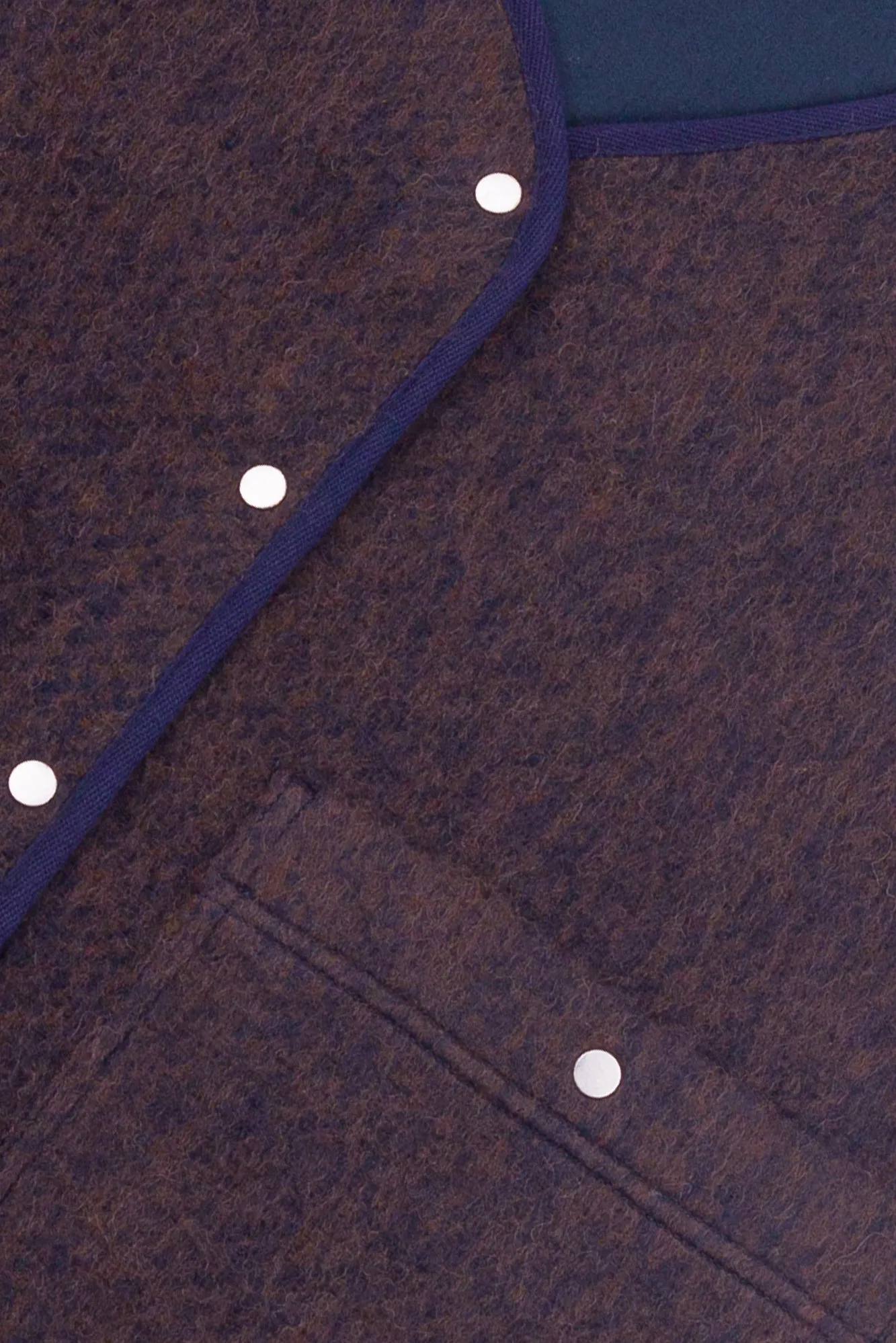 Quilted Gilet - Navy Espresso Brushed Wool sold by Folk product image thumbnail 5