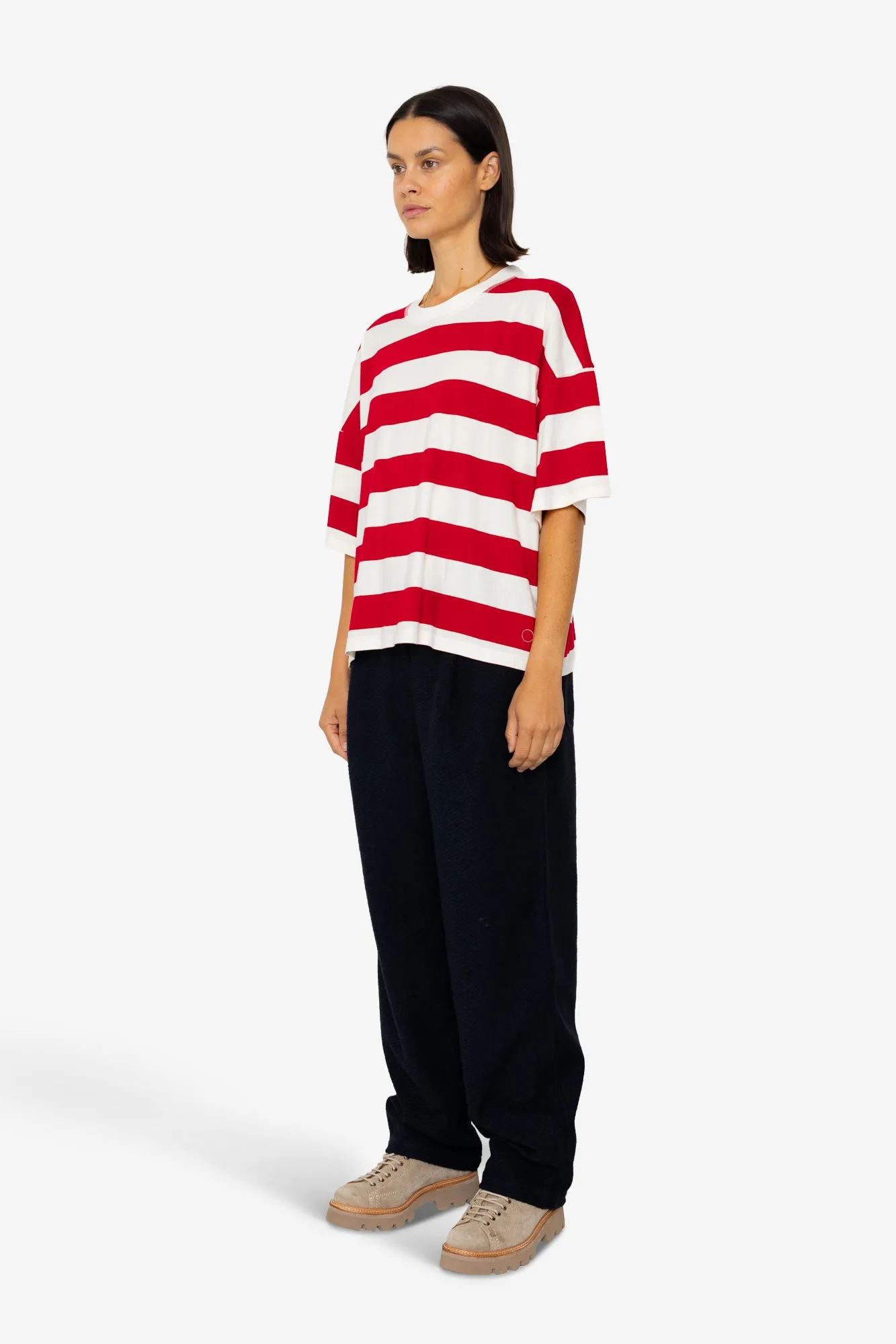 Boyfriend T-Shirt - Carnation Stripe sold by Folk product image thumbnail 3