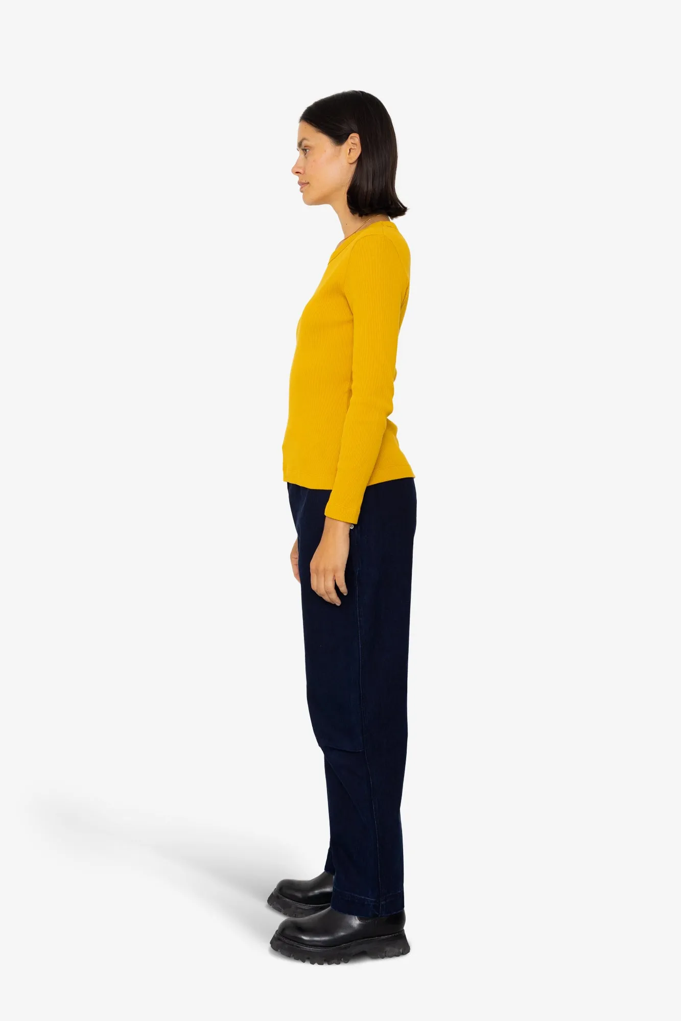 Long Sleeve Fitted T-Shirt - Chrome Yellow sold by Folk product image thumbnail 4