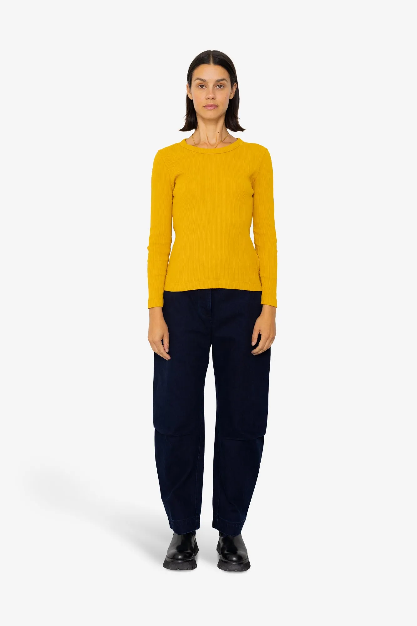 Long Sleeve Fitted T-Shirt - Chrome Yellow sold by Folk product image thumbnail 2