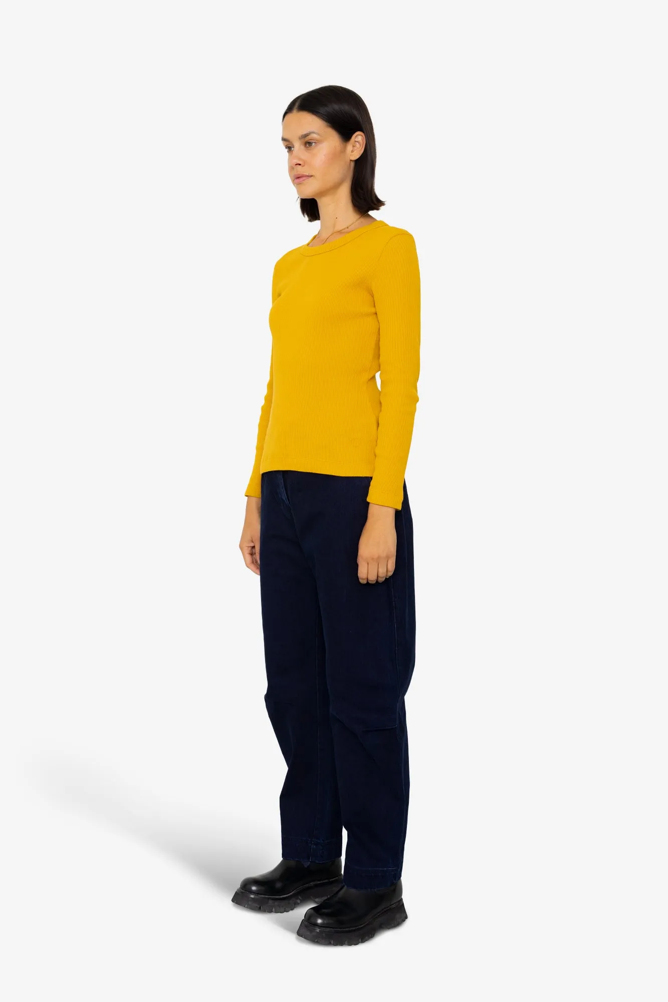 Long Sleeve Fitted T-Shirt - Chrome Yellow sold by Folk product image thumbnail 3