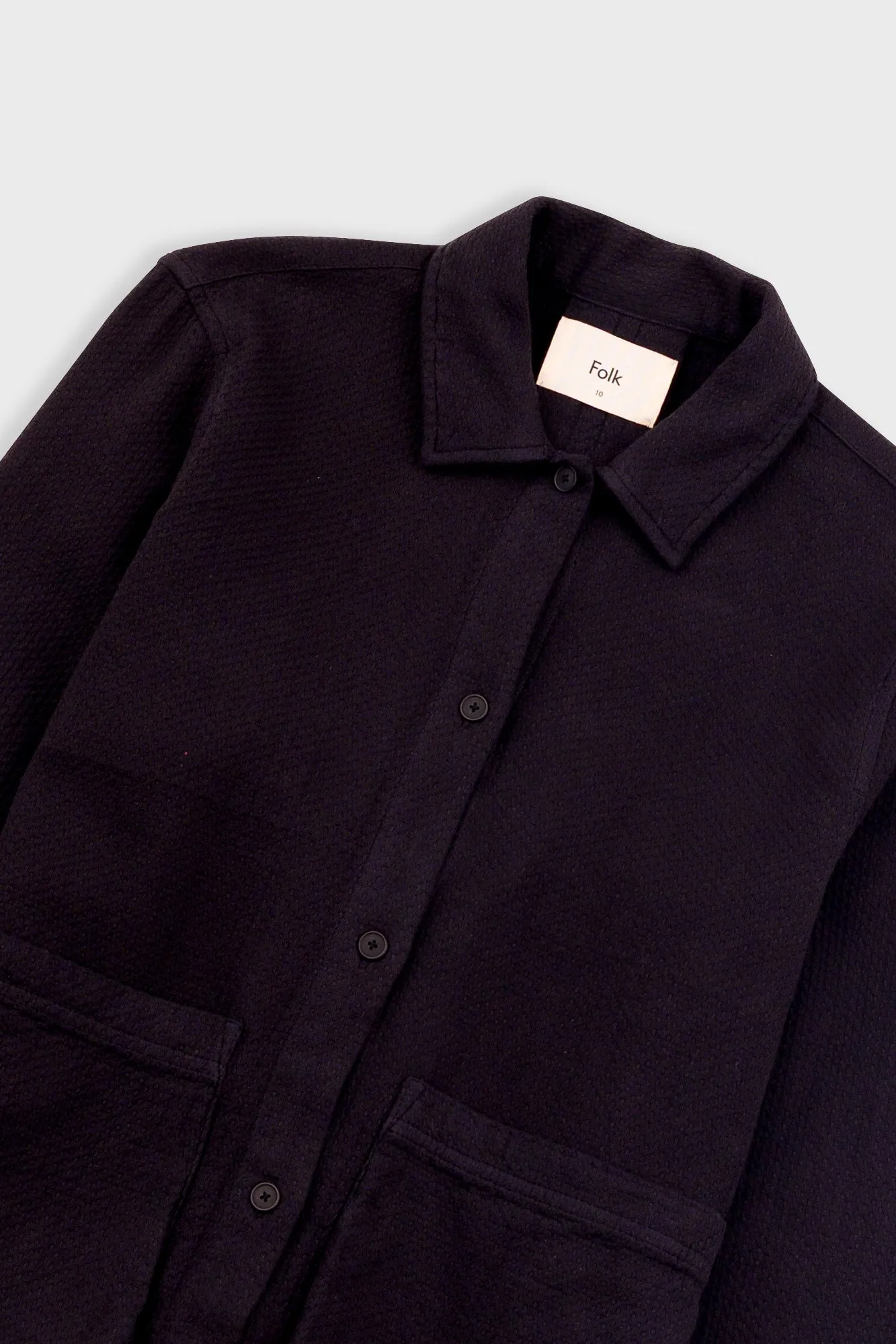 Pleated Shirt - Black Small Basketweave sold by Folk product image thumbnail 5