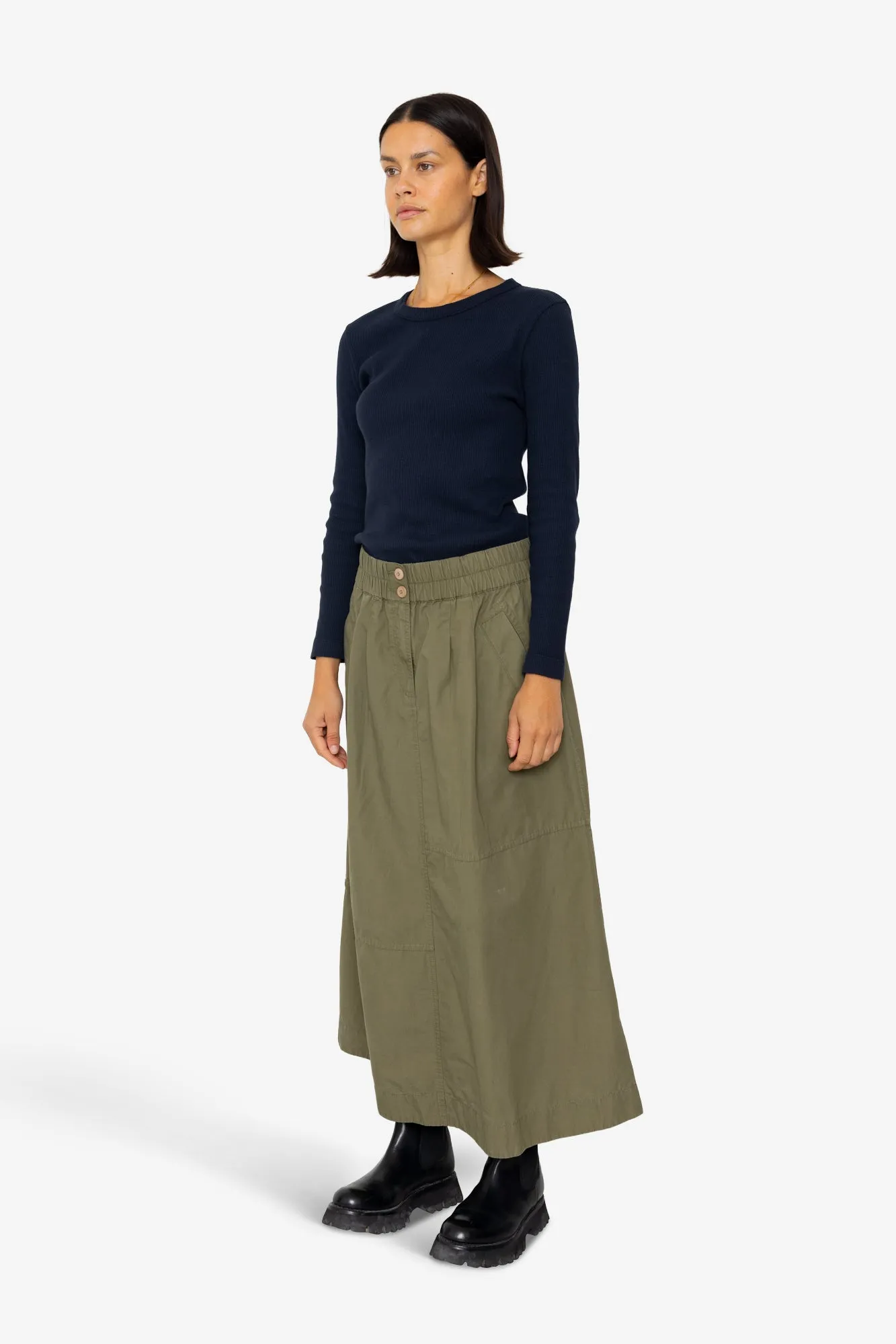 Maxi Skirt - Dark Olive sold by Folk product image thumbnail 3