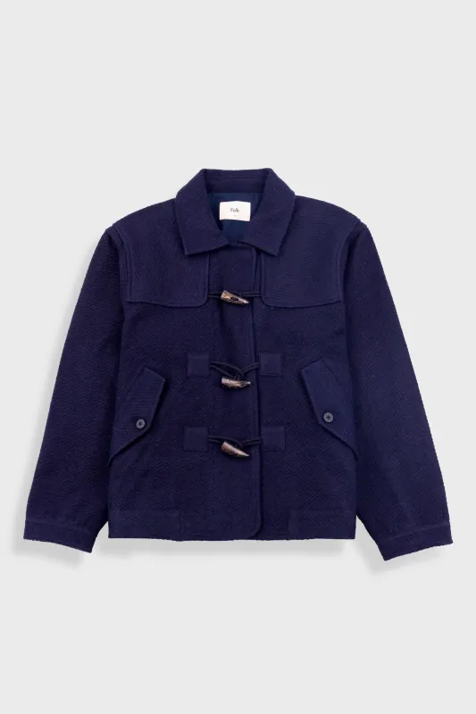 Duffle Coat - Navy Wool Twill made by Folk