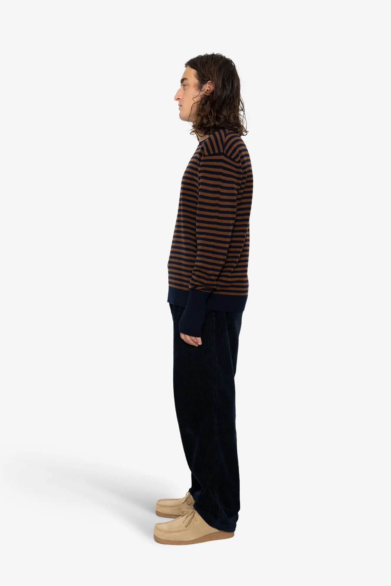 Rib Knit Top - Navy / Brown Stripe sold by Folk product image thumbnail 4