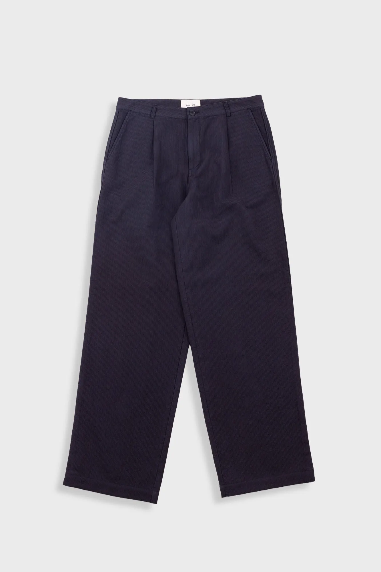 Wide Fit Trouser - Soft Black Topstitch sold by Folk