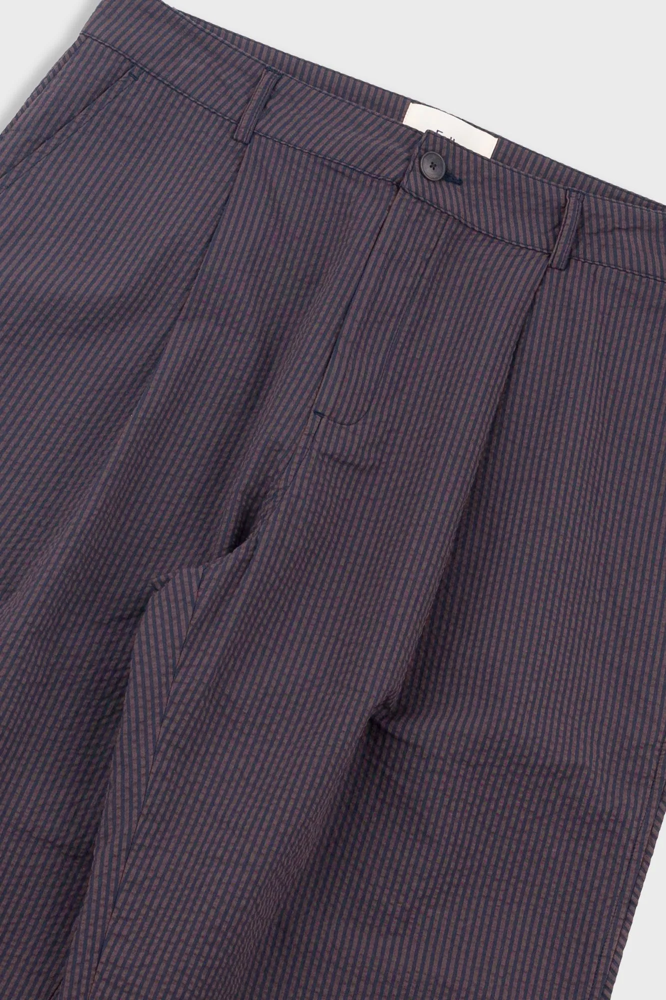 Wide Fit Trouser - Navy Brown Stripe sold by Folk product image thumbnail 5