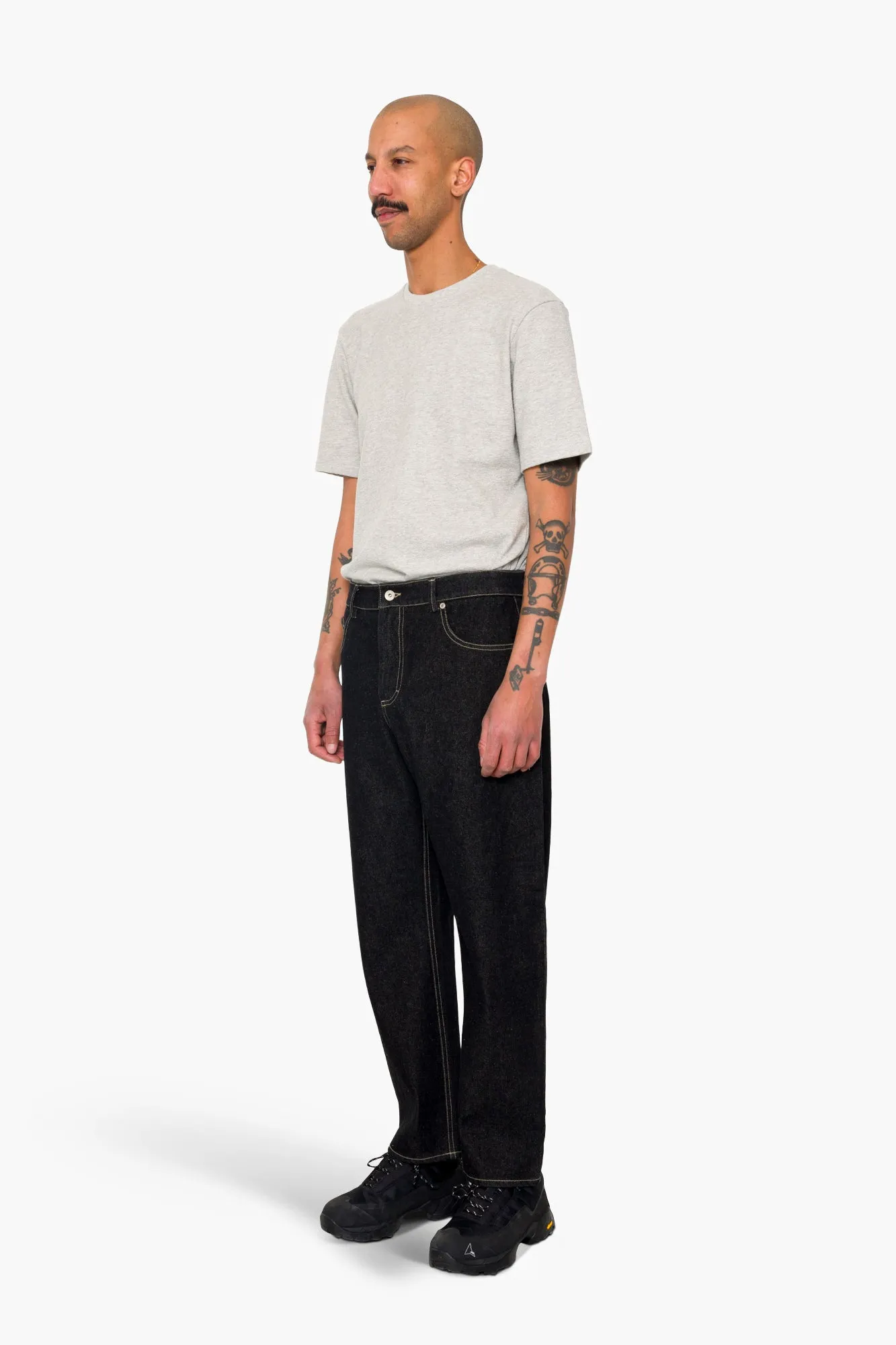 Barrel Leg Trouser - Black Denim sold by Folk product image thumbnail 3
