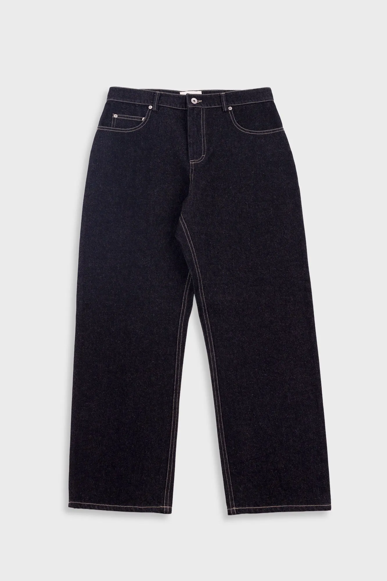 Barrel Leg Trouser - Black Denim sold by Folk