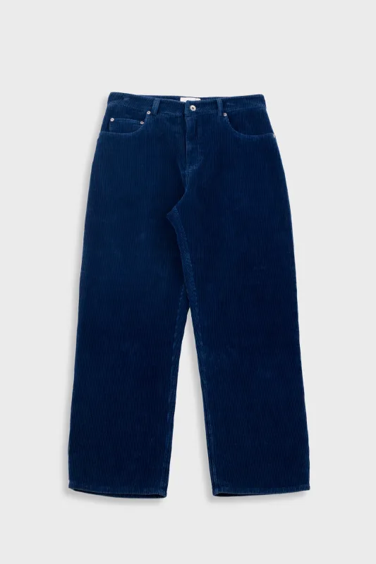 Barrel Leg Trouser - Washed Indigo Cord made by Folk