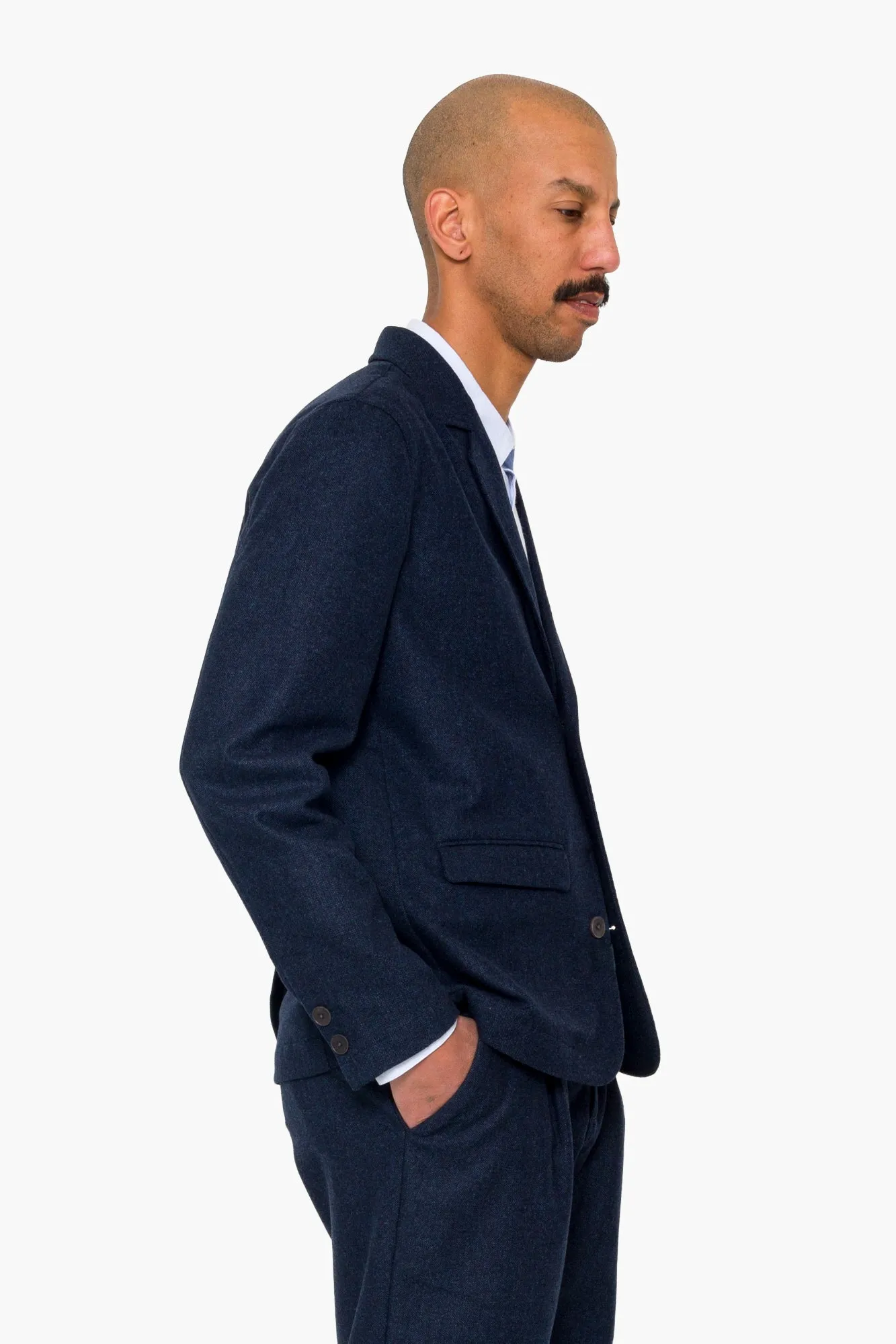 Assembly Blazer - Navy Melange Wool sold by Folk product image thumbnail 4