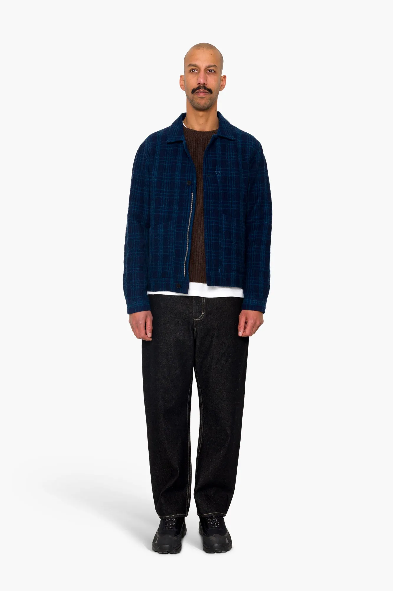 Chain Jacket - Indigo Textured Check sold by Folk product image thumbnail 2