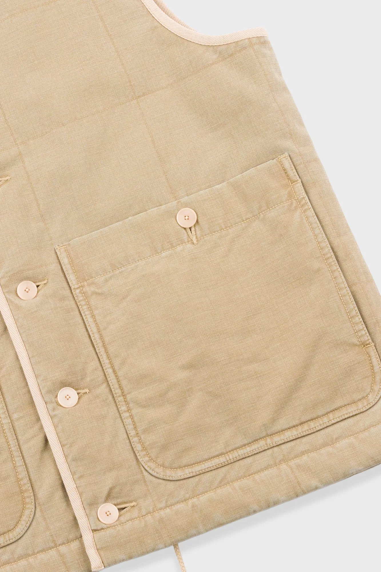 Quilted Gilet - Fossil Slub sold by Folk product image thumbnail 3