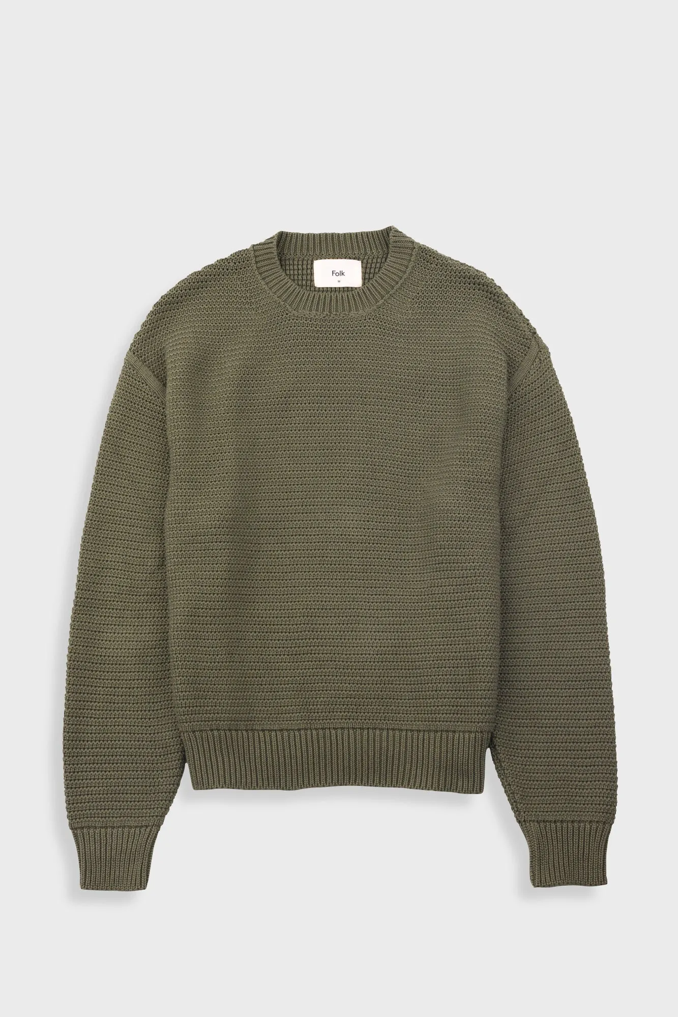 Drop Shoulder Crew - Olive sold by Folk