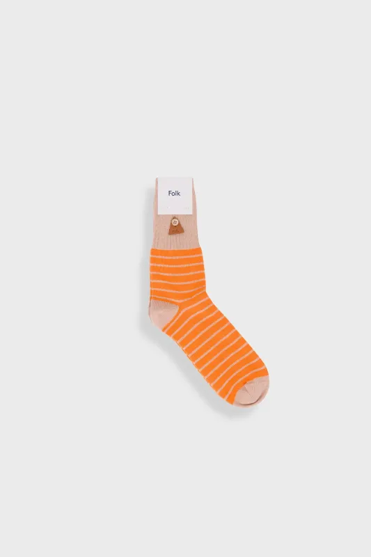 Block Stripe Socks - Orange Stripe sold by Folk