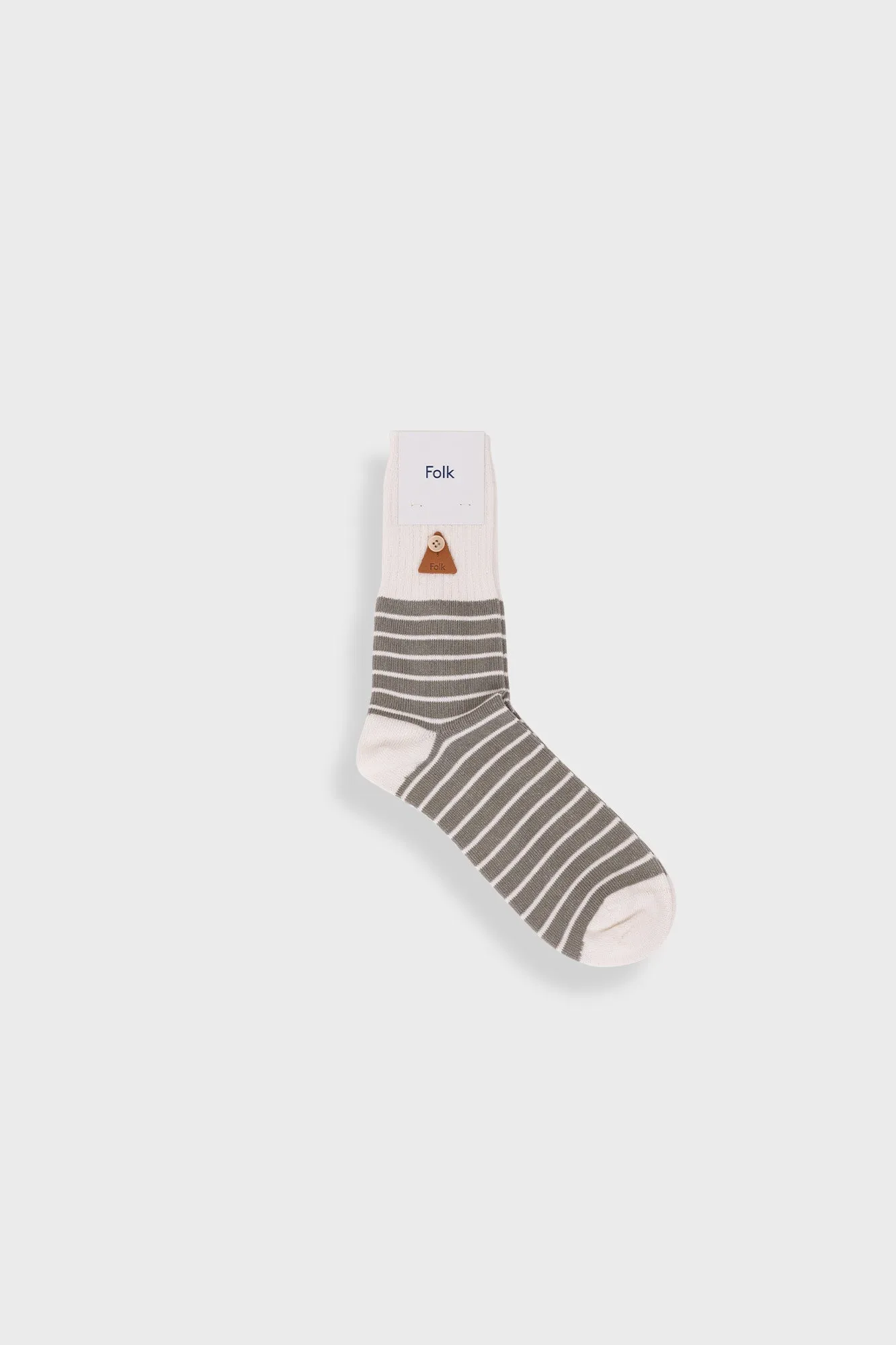 Block Stripe Socks - Olive Stripe sold by Folk