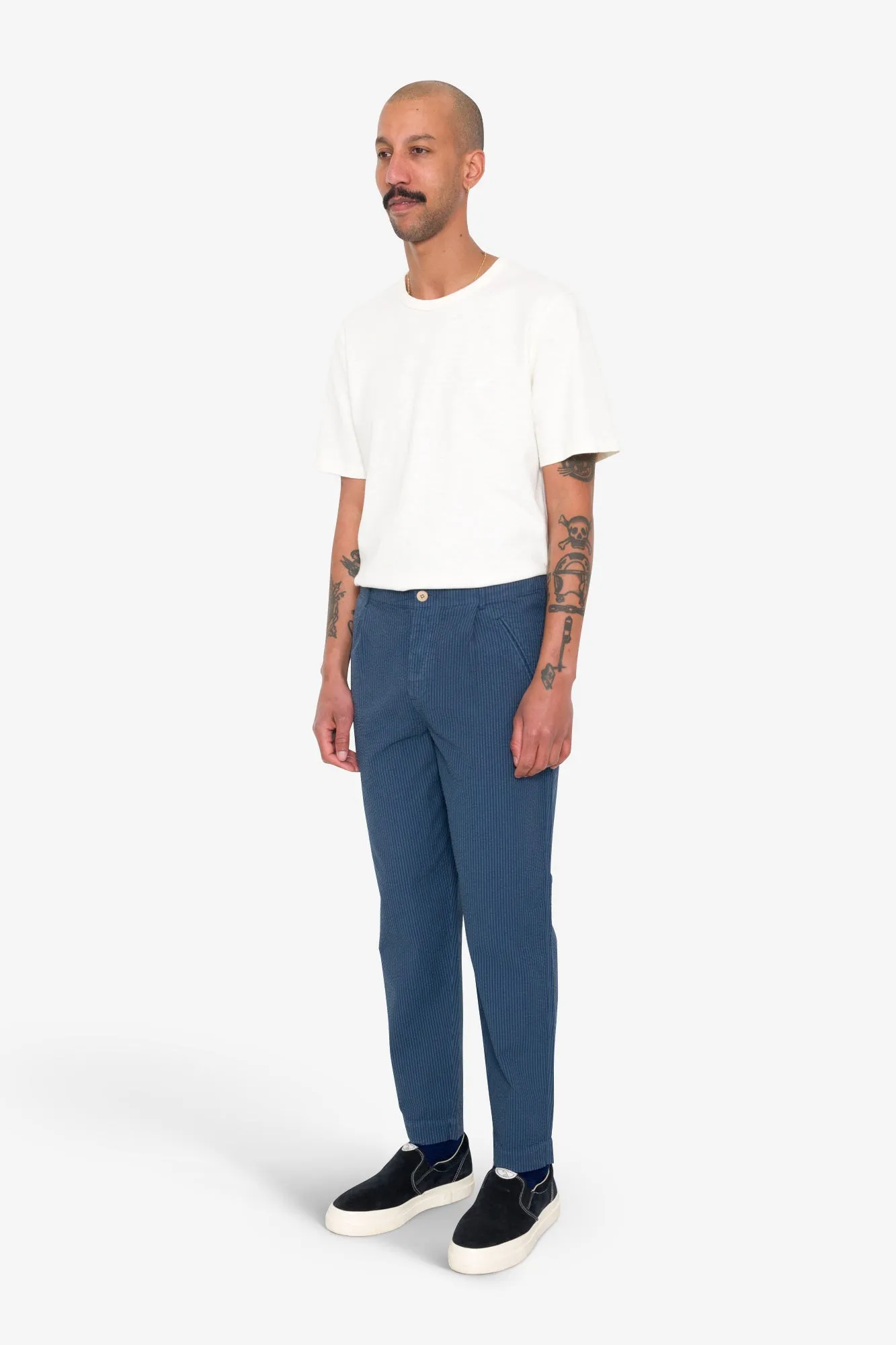 Assembly Pant - Soft Indigo Overdyed Stripe sold by Folk product image thumbnail 3